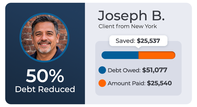 Creditassociates 19 Joseph b. - client from new york - saved $25,537